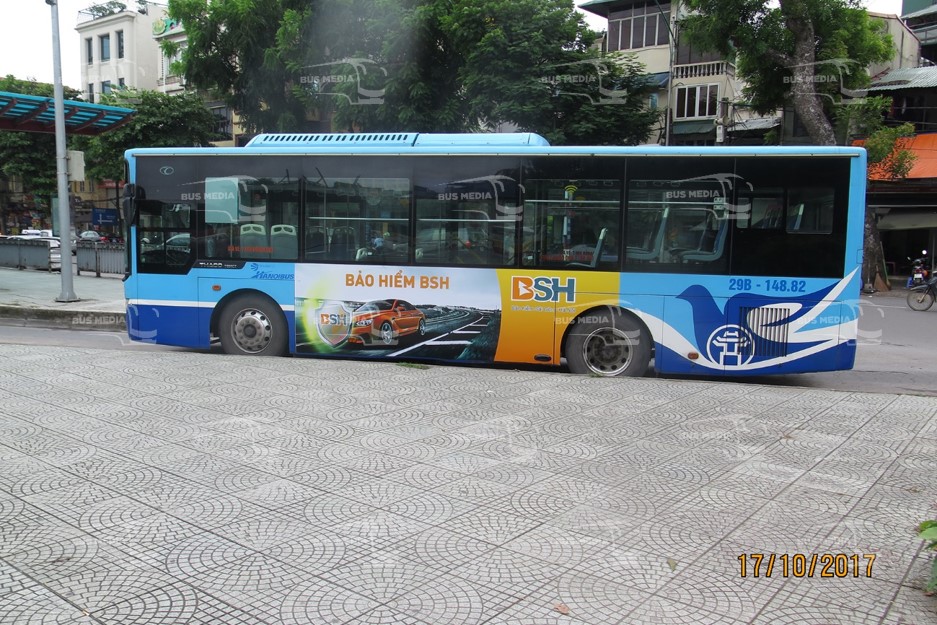 Bảo hiểm BSH quảng cáo trên xe buýt Hà Nội
