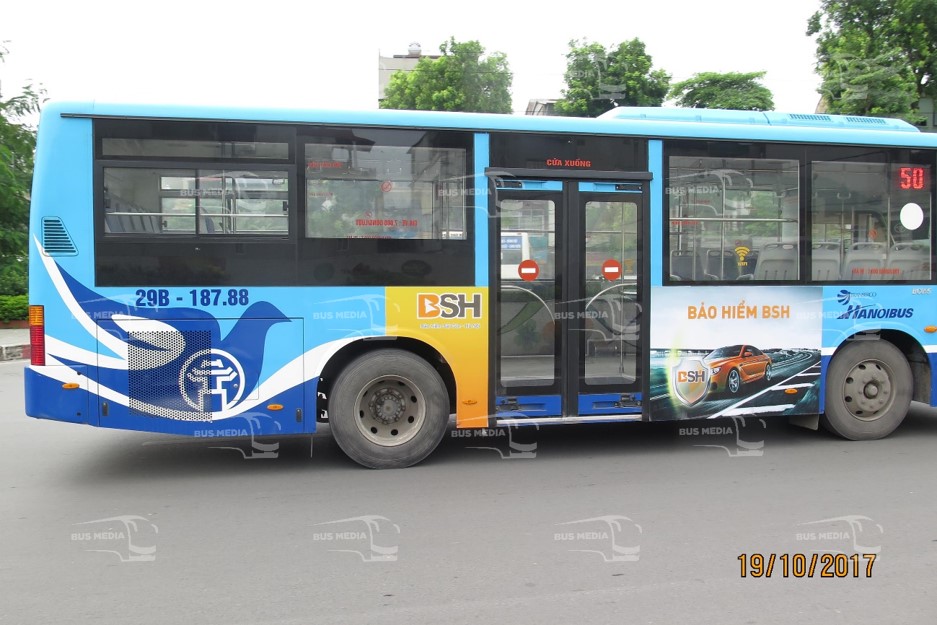 Bảo hiểm BSH quảng cáo trên xe buýt Hà Nội